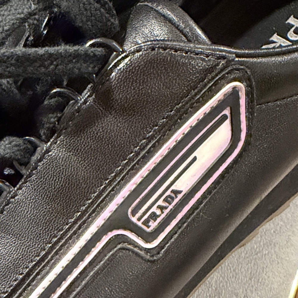 Prada Men's Black Leather Sneakers - Picture 5 of 14